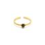 Bague-Fine-Billes-Acier-Dore-et-Mini-Pierre-Ronde-Verte