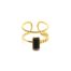 Bague-Double-Rangs-Billes-Maillons-Acier-Dore-et-Pierre-Rectangle-Noire