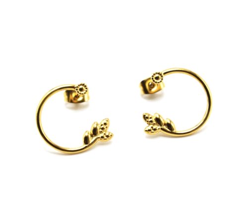Boucles-dOreilles-Demi-Cercle-et-Epi-de-Ble-Acier-Dore