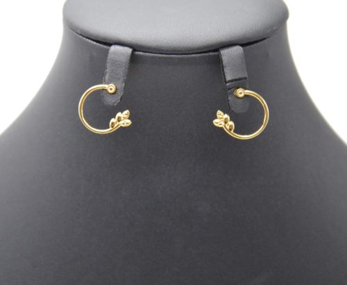 Boucles-dOreilles-Demi-Cercle-et-Epi-de-Ble-Acier-Dore