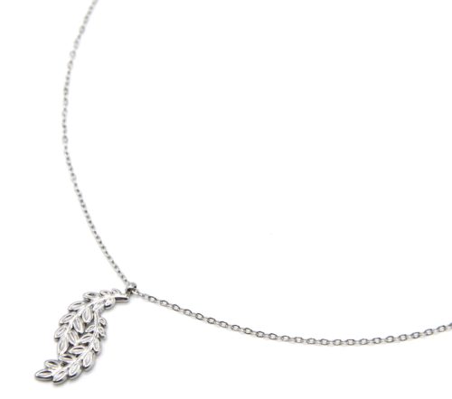 Collier-Fine-Chaine-avec-Double-Epis-de-Ble-Acier-Argente