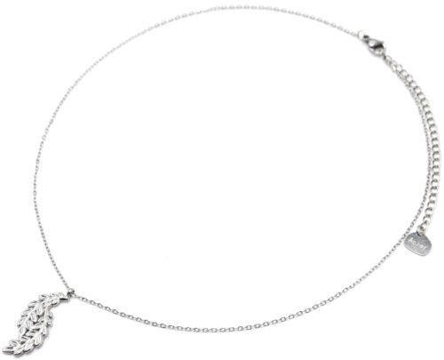 Collier-Fine-Chaine-avec-Double-Epis-de-Ble-Acier-Argente