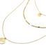 Collier-Triple-Chaines-avec-Medailles-Acier-Dore-Motif-Etoile-Polaire