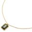 Collier-Fine-Chaine-avec-Pierre-Rectangle-Verte-Contour-Acier-Dore