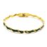 Bracelet-Jonc-Ondule-Email-Vert-et-Contour-Acier-Dore