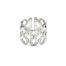 Bague-Large-avec-Double-Rangs-Fleurs-Motif-Rayons-Acier-Argente