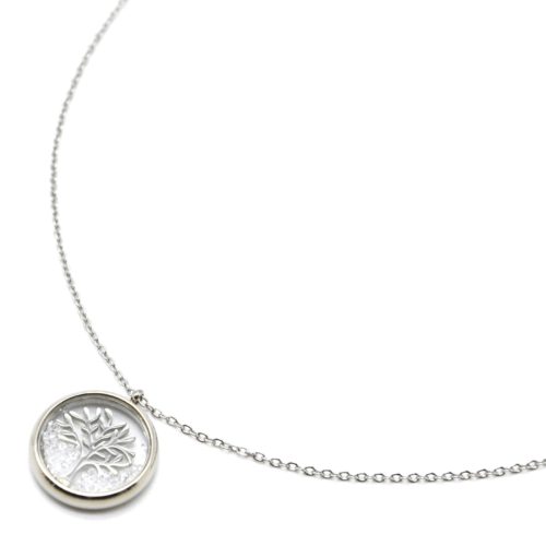 Collier-Fine-Chaine-Pendentif-Medaillon-Arbre-de-Vie-Acier-Argente-et-Cristaux