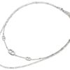 Collier-Double-Chaines-avec-Maillons-Ovales-Barres-Acier-Argente