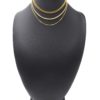 Collier-Triple-Chaines-avec-Maillons-et-Strass-Acier-Dore