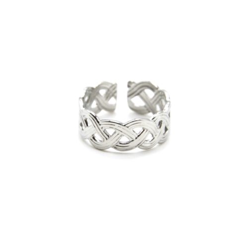 Bague-Large-avec-Double-Rangs-Tresses-Acier-Argente