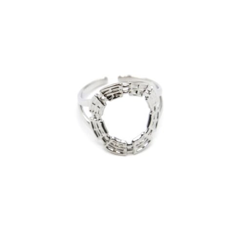 Bague-Anneau-avec-Cercle-Contour-Motif-Quadrille-Acier-Argente