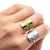 Bague-Anneau-avec-Medaille-Rectangle-Etoile-Polaire-Acier
