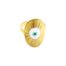 Bague-Anneau-avec-Medaille-Ovale-Rayons-Acier-Dore-et-Oeil-Email-Blanc