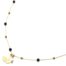 Collier-Chaine-Billes-Acier-Dore-Pierres-Noires-avec-Feuille-Ginkgo-et-Perle