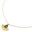 Collier-Chaine-Pendentif-Demi-Cercle-Motif-Ethnique-Acier-Dore-et-Oeil-Email-Noir