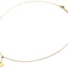 Collier-Chaine-Pendentif-Demi-Cercle-Motif-Ethnique-Acier-Dore-et-Oeil-Email-Blanc