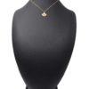 Collier-Chaine-Pendentif-Demi-Cercle-Motif-Ethnique-Acier-Dore-et-Oeil-Email-Blanc