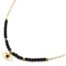 Collier-Chaine-Maillons-et-Pierres-Noires-Pendentif-Oeil-Contour-Acier-Dore