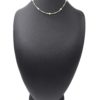 Collier-Perles-de-Rocaille-Tube-Vertes-avec-Billes-Acier-Dore-et-Perles-dEau-Douce