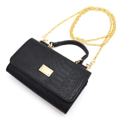 Sac-Pochette-Simili-Cuir-Effet-Croco-ou-Python-avec-Rabat-Anse-et-Chaine-Bandouliere