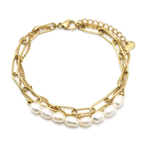Bracelet-Triple-Chaines-Billes-Maillons-Acier-Dore-et-Perles-dEau-Douce