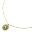 Collier-Fine-Chaine-Pendentif-Pierre-Ovale-Verte-Contour-Petales-et-Soleil-Acier-Dore