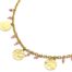Collier-Chaine-Maillons-avec-3-Medailles-Martelees-Acier-Dore-et-Pierres-Roses