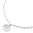 Collier-Chaine-Maillons-avec-Medaille-Maman-Contour-Points-Acier-Argente