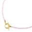 Collier-Pierres-Roses-avec-Fermoir-Cercle-et-Barre-Acier-Dore