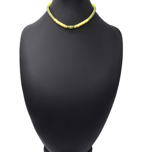 Collier-Perles-Degrade-Vert-avec-Tube-La-Vie-Est-Belle-Acier-Dore