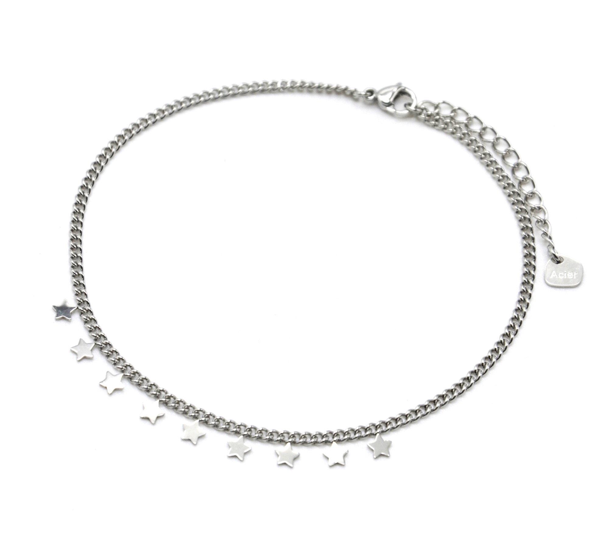 Chaine-Cheville-Maillons-Fins-Acier-Argente-avec-Pampilles-Etoiles