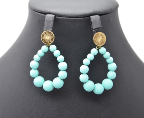 Boucles-dOreilles-Medaille-Acier-Dore-et-Goutte-Petites-Perles-Turquoise-Mat