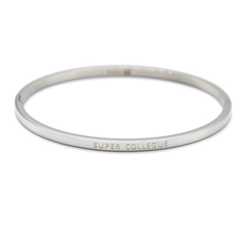 Bracelet-Jonc-Fin-Acier-Argente-avec-Message-Super-Collegue