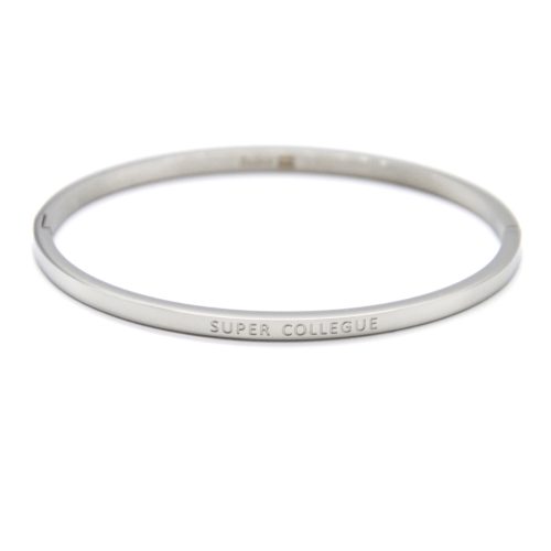 Bracelet-Jonc-Fin-Acier-Argente-avec-Message-Super-Collegue