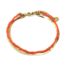 Bracelet-Double-Chaines-Serpent-Acier-Dore-et-Perles-Oranges