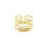 Bague-3-Rangs-Anneaux-Billes-avec-Plaques-Amour-et-Points-Acier-Dore