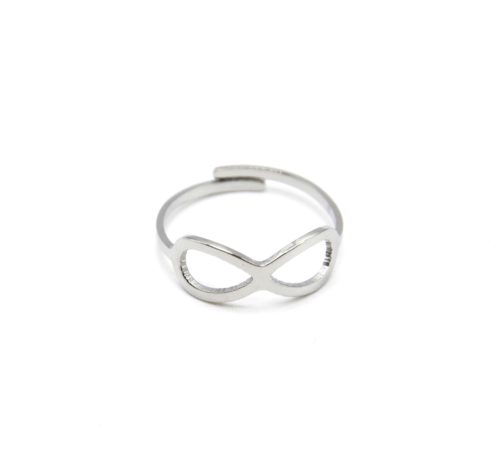 Bague-Anneau-avec-Signe-Infini-Acier-Argente