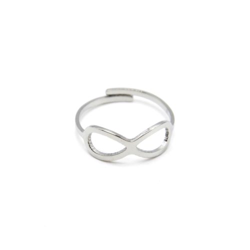 Bague-Anneau-avec-Signe-Infini-Acier-Argente