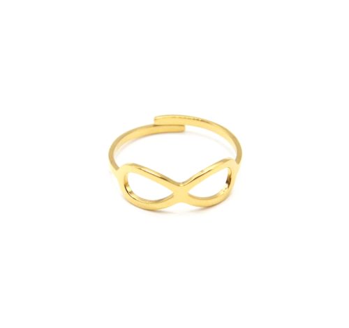 Bague-Anneau-avec-Signe-Infini-Acier-Dore