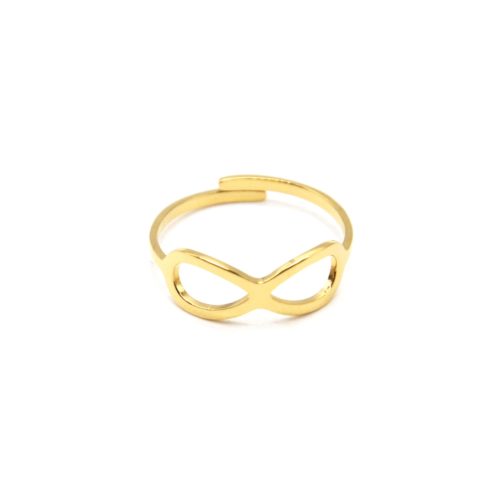 Bague-Anneau-avec-Signe-Infini-Acier-Dore