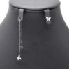 Lot-2-Boucles-dOreilles-Asymetriques-Papillon-et-Chaine-Acier-Argente