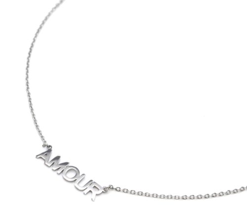 Collier-Fine-Chaine-Pendentif-Amour-Acier-Argente