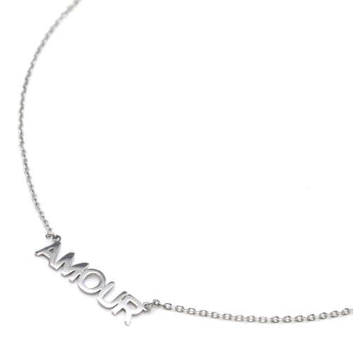 Collier-Fine-Chaine-Pendentif-Amour-Acier-Argente