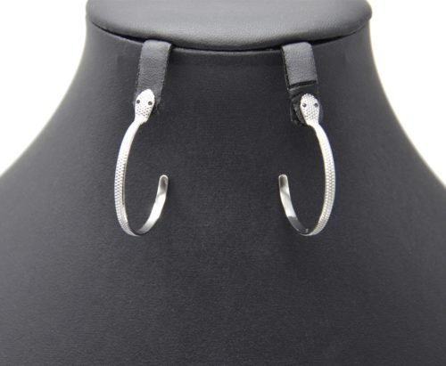 Boucles-dOreilles-Creoles-Ouvertes-Serpent-Acier-Argente