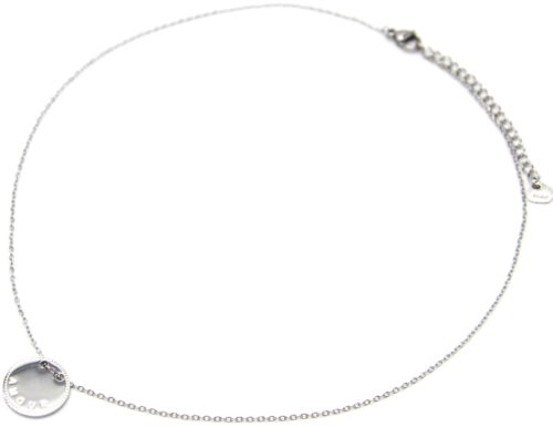 Collier-Fine-Chaine-Pendentif-Medaille-Gravee-Amour-Acier-Argente