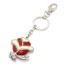 Porte-Cles-Bijou-de-Sac-Tulipe-Email-Rouge-Ecru-Metal-Argente-et-Strass