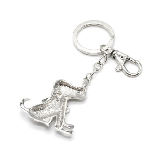 Porte-Cles-Bijou-de-Sac-Chien-Metal-Argente-et-Strass