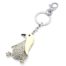 Porte-Cles-Bijou-de-Sac-Pingouin-Email-Ecru-Metal-Argente-et-Strass