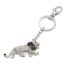 Porte-Cles-Bijou-de-Sac-Lion-Email-Noir-Metal-Argente-et-Strass