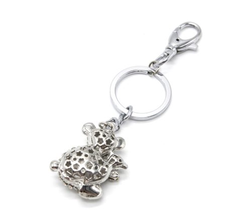 Porte-Cles-Bijou-de-Sac-Koala-avec-Bebe-Metal-Argente-et-Strass